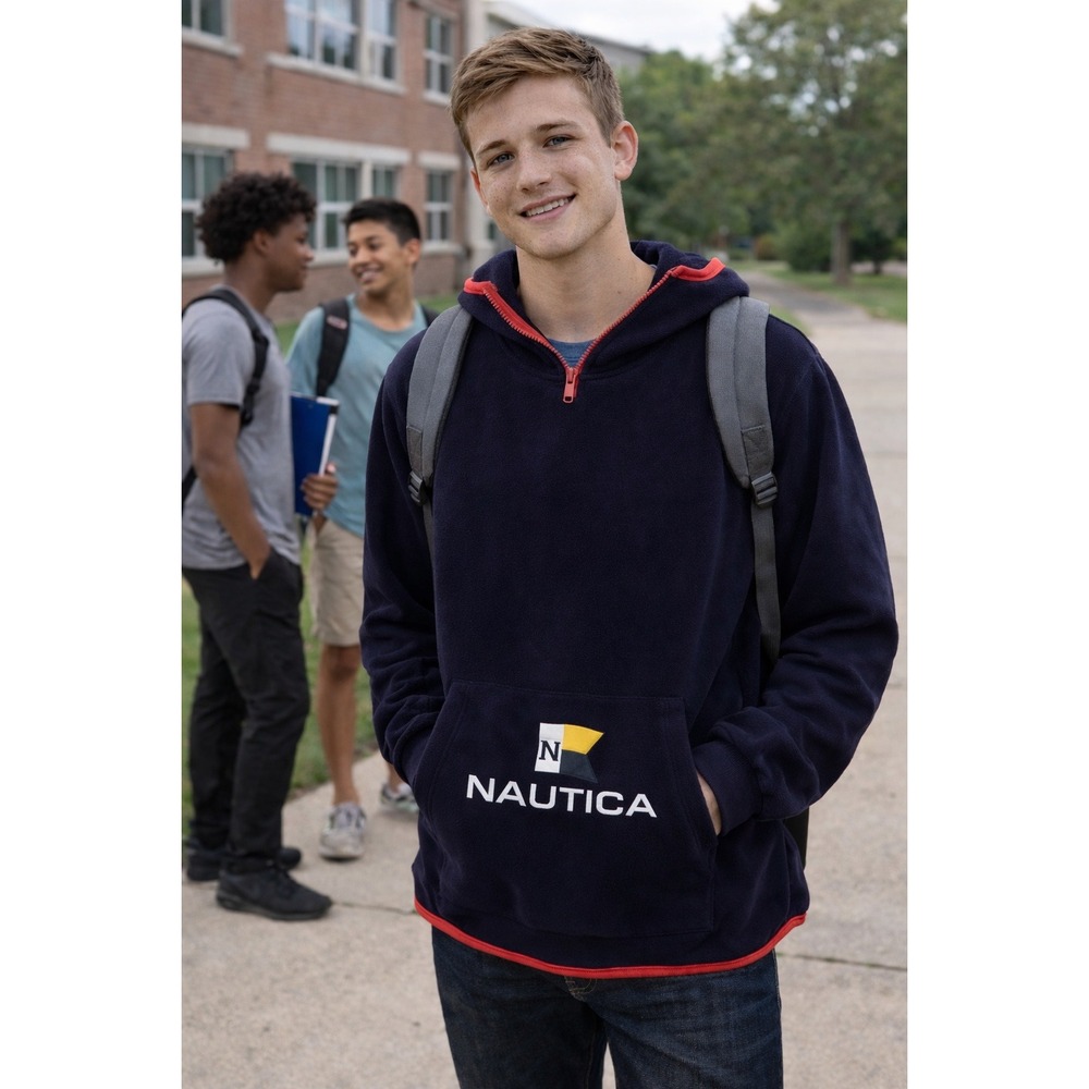 Nautica  1/4 zip fleece hoodie Boys XL/20‎